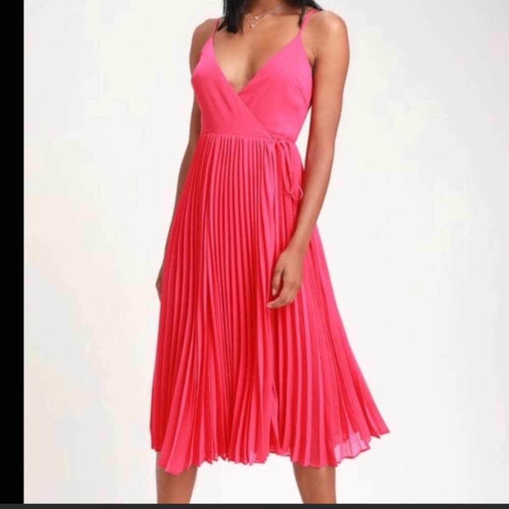 Lulu’s Take It From Me pleated wrap dress